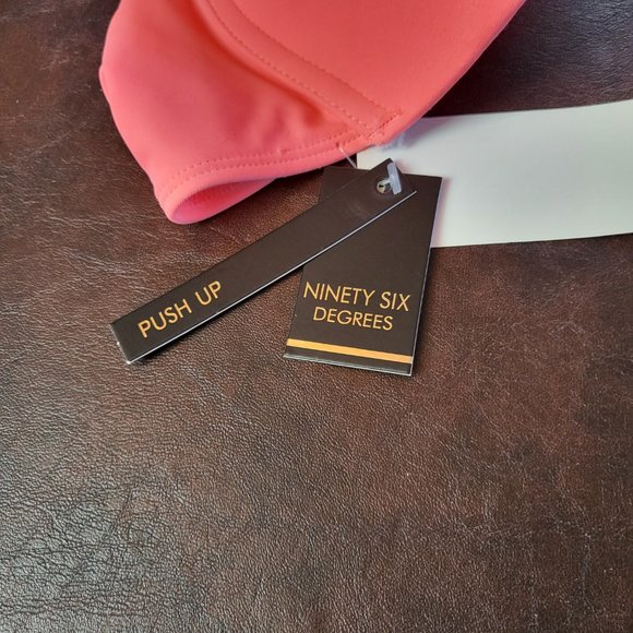NWT Ninety Six Degrees push up bikini top in flamingo coral pink size XL - Picture 3 of 16